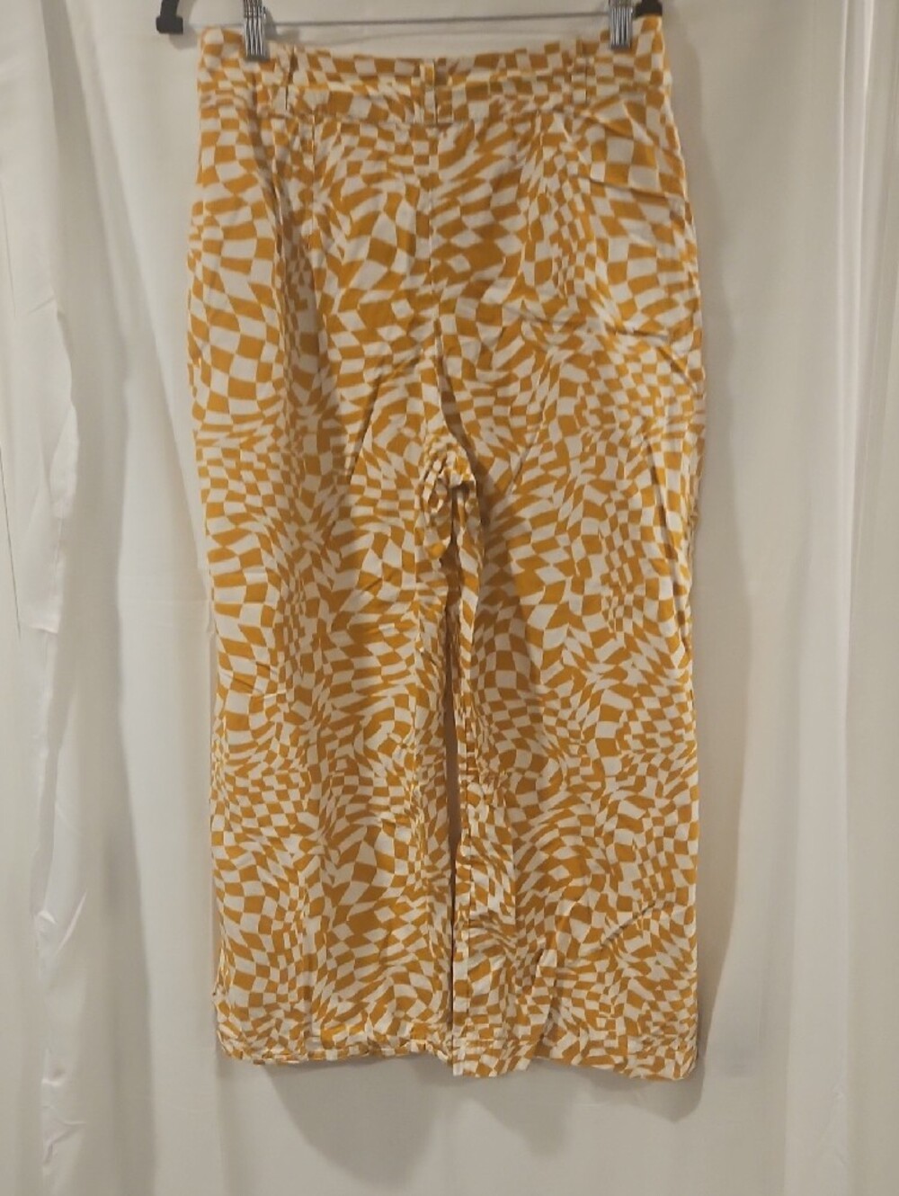 Free People Mustard & White Wide Leg Swirl Print Pants - Picture 3 of 3